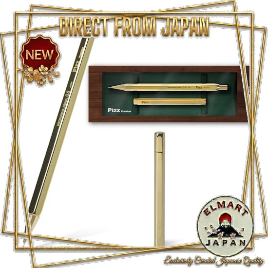 Direct From Japan Pizz Premium Pencil-like mechanical pencil, all brass, hexagonal tip, mechanical pencil with lead case and blackboard-shaped box, made in Japan ｜ 0.5mm (Royal Navy)