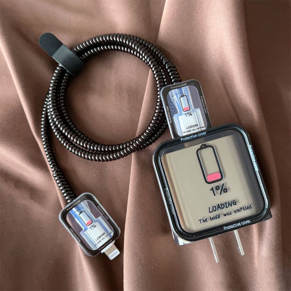 ตลกไฟฟ้าภาพ Graffiti ซิลิโคน Charger เคสป้องกันสําหรับ IPhone 11 12 13 14 18W-20W Fast Charge ป้องกัน Charger ฝาครอบแขน