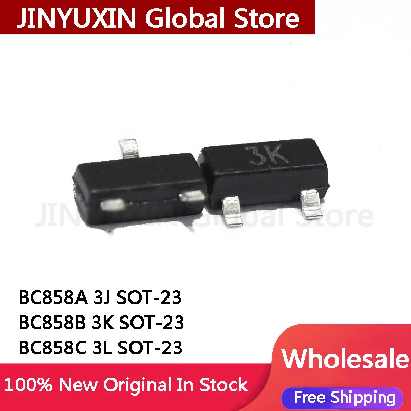 5 ชิ้น BC858A 3J BC858B 3K BC858C 3L SOT-23 สต็อกขายส่ง