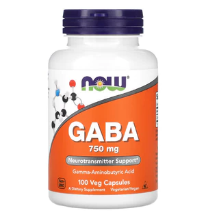กาบา GABA 500/750mg เหมาะกับผู้ที่ใช้สมองและความคิดอย่างต่อเนื่องในแต่ละวัน 100Veg Cap NOW FOOD-แท้EXP:08/28
