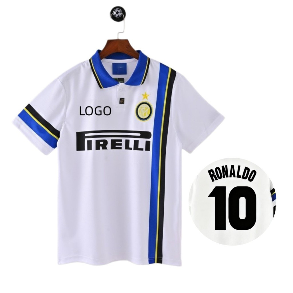 1997/98 Inter Milan Retro Edition Away Football jersey เสื้อยืดแขนสั้นผู้ชาย #10 โรนาโลโด