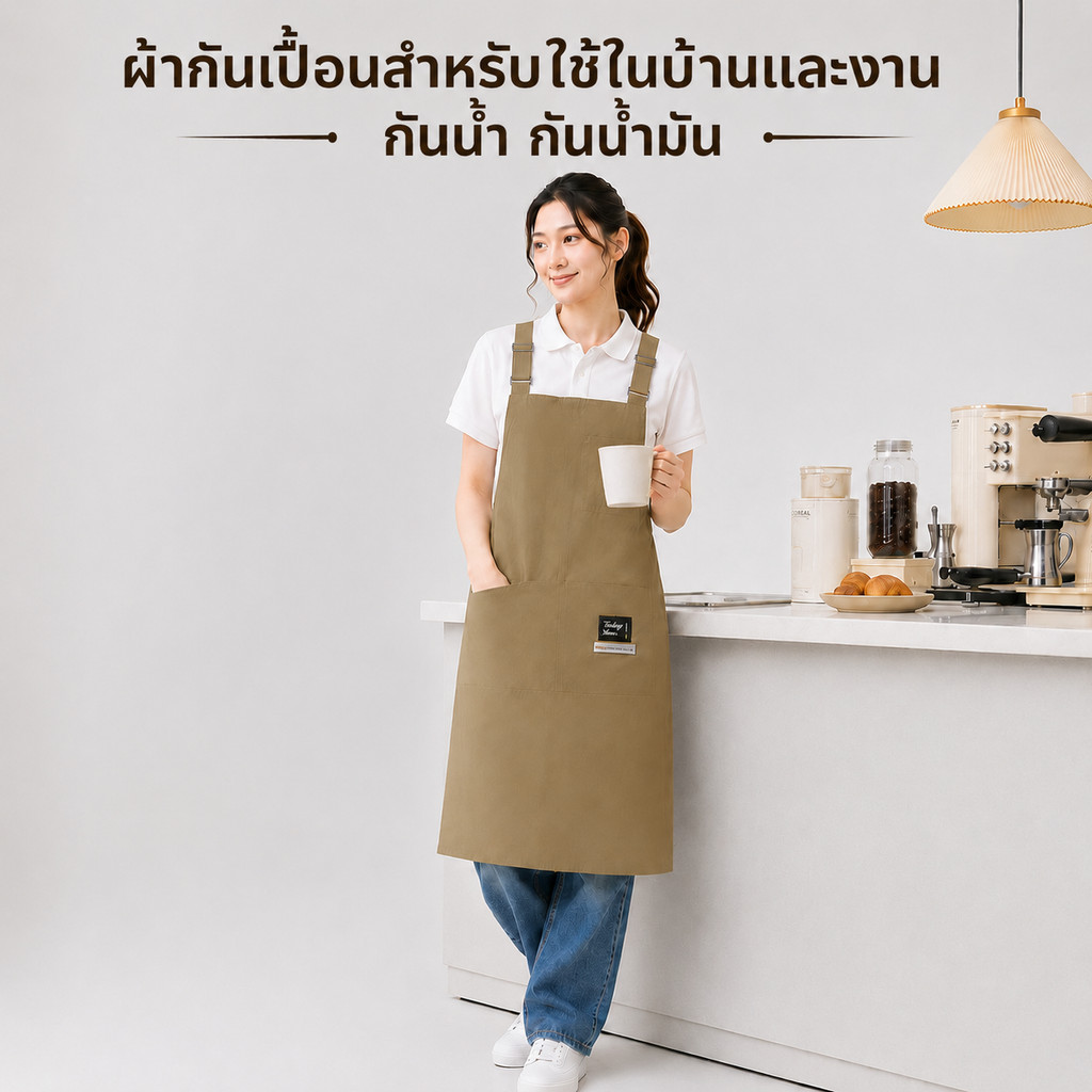 ผ้ากันเปื้อนกันน้ำ ใส่ได้ 40-90 กก. กันคราบ กันน้ำมัน ใส่สบาย ยูนิเซ็กส์ สำหรับทำงาน/ทำอาหาร ลด 50%