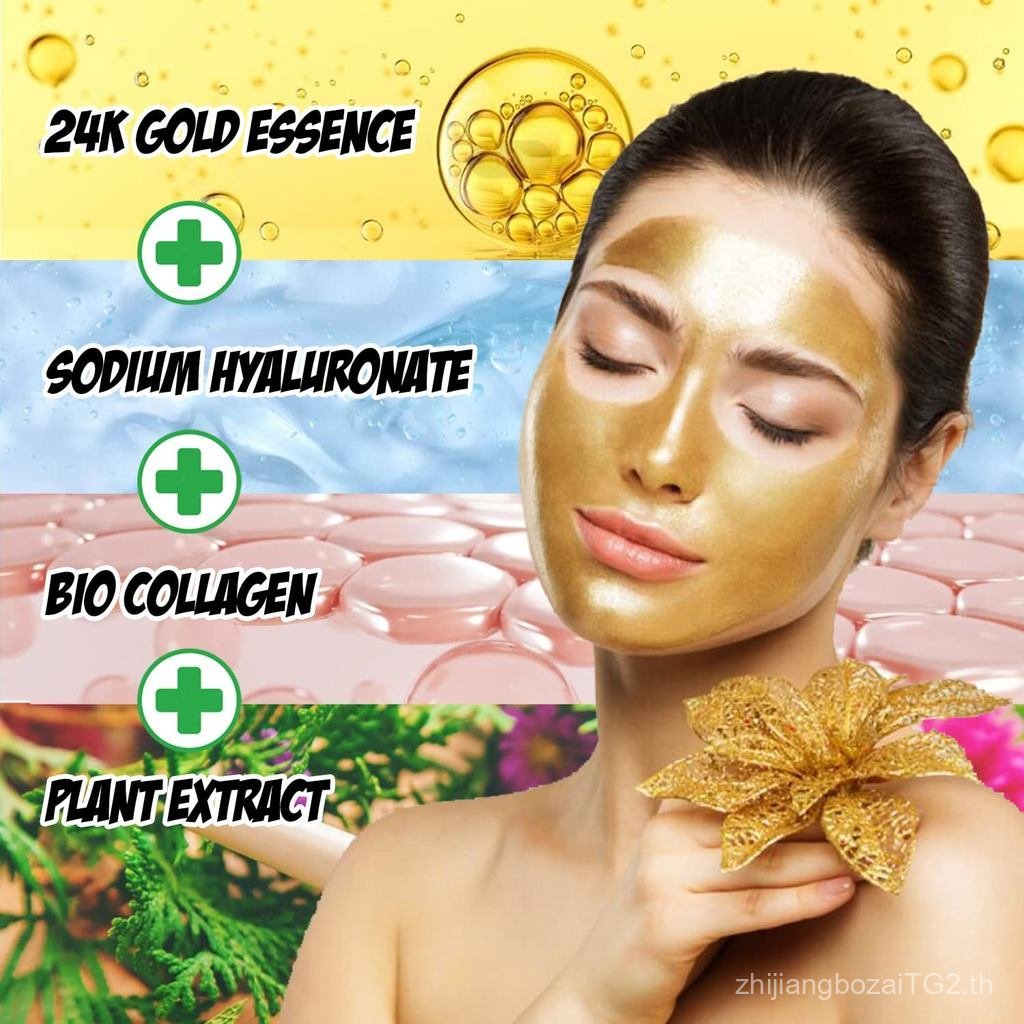 มาส์กหน้าคอลลาเจน 24K (15 ชิ้น) ต่อต้านริ้วรอย Firm Skin & Hydrating Skin Anti Aging, Puffiness, มาส