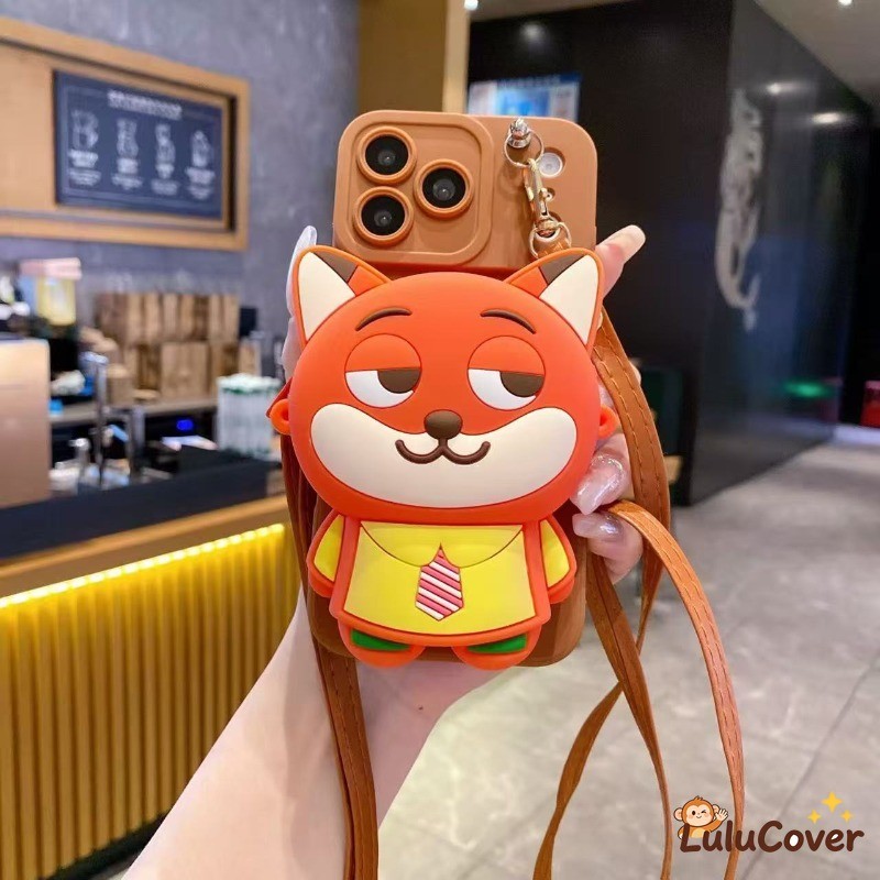 3Dน่ารักBunny & FoxกรณีCrossbodyสําหรับVivo Y600 Y500 Y500i Y400 Pro Y51 Y31 Y31D Y21D Y21 Y11D Y11 