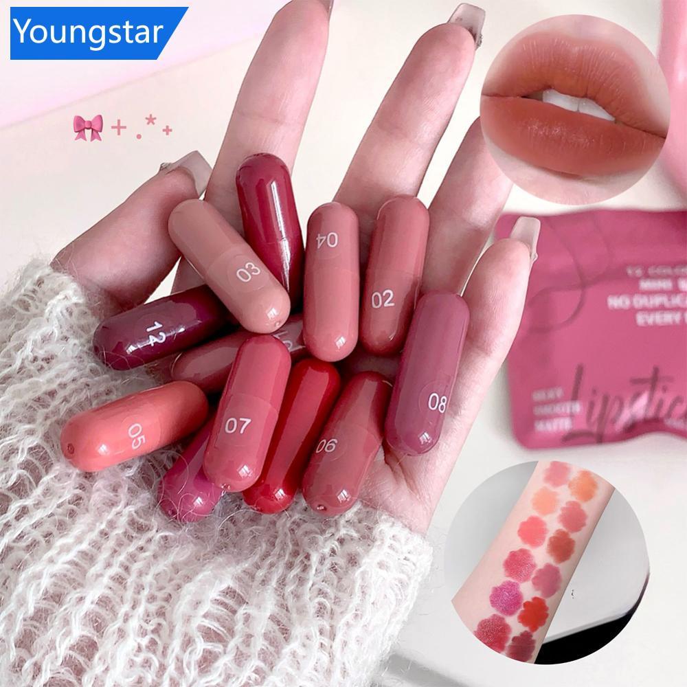 FYY 12-Color Capsule Matte ลิปสติกชุด Lip Balm Long-Lasting & Non-Fading Perfect ของขวัญสําหรับผู้หญ