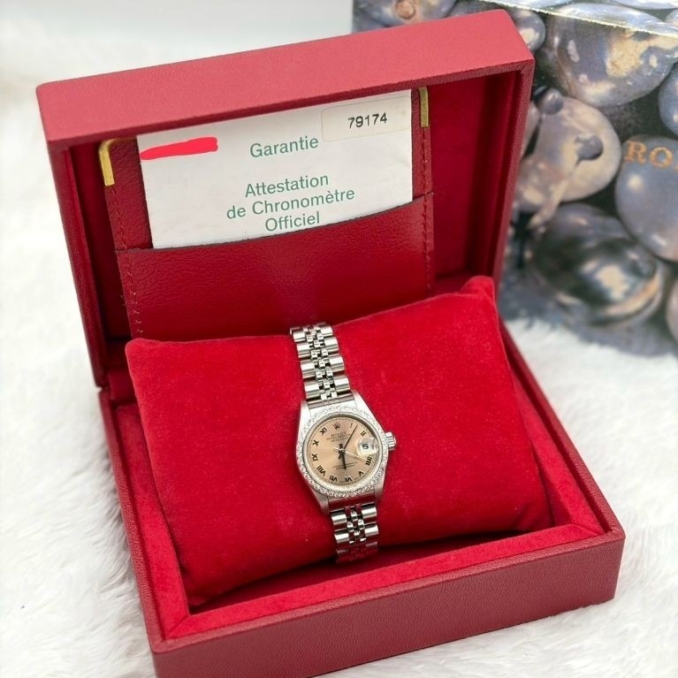 Rolex แท้ มือสอง 🤎เชมเปญยั่วๆ..สีสวยดูแพง🤎💥ใส่สวย-ใส่ลุยได้ทุกโอกาส fullset(รวมขอบเพชร)😍Datejust Lad