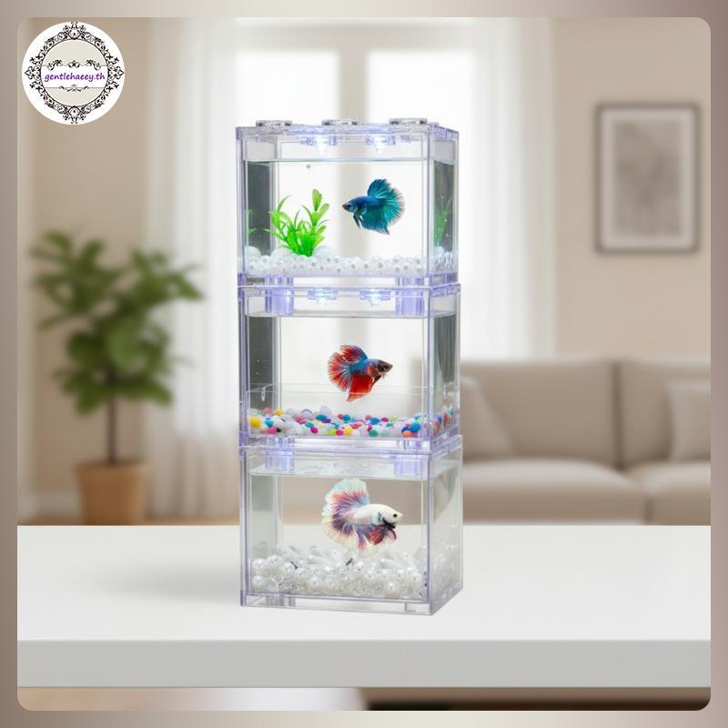 GG Fish Tank Mini ขนาดอะคริลิค Staable Aquarium กล่องสัตว์เลี้ยงสัตว์เลื้อยคลาน Habitat สําหรับประหย