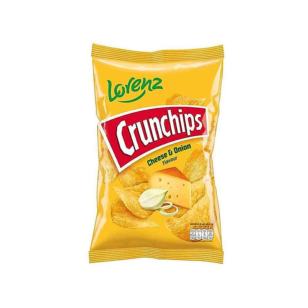 [สินค้าส่งด่วน] ลอเรนซ์มันฝรั่งแผ่นชีสหัวหอม 100ก. LORENZ CRUNCHIPS CHEESE ONION 100G