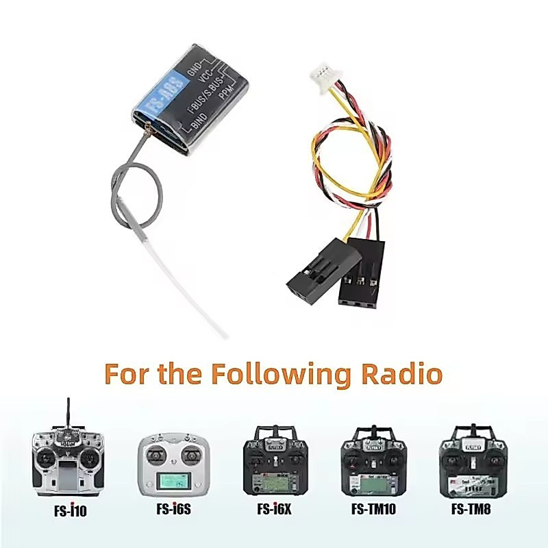 Flysky FS-A8S 2.4G 8CH Mini Receiver PPM SBUS iBUS สําหรับ FS-i6 FS-i6X FPV Racing Drone Quadcopter