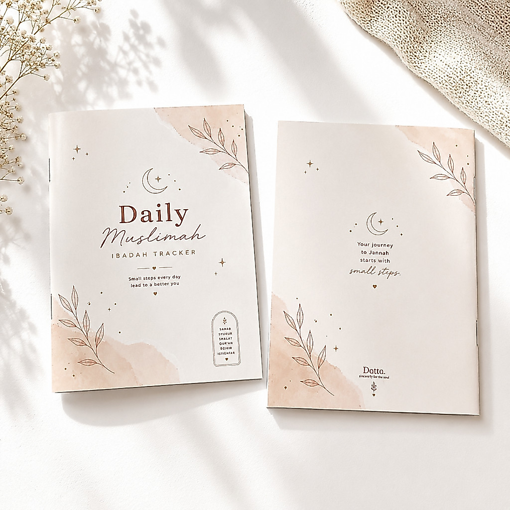 Muslimah บูชา Tracker ความงาม A5 | Habit Tracker สมุดบันทึกบูชาประจําวัน Muslimah Journal