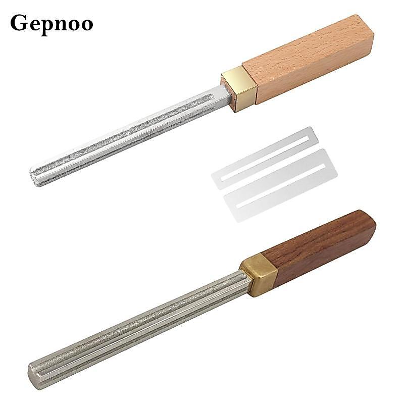 [Gepnoo] Bass Fret Crowning File ด้ามไม้ Fret Crowning Dressing เครื่องมือ Luthier อุปกรณ์เสริมสําหร