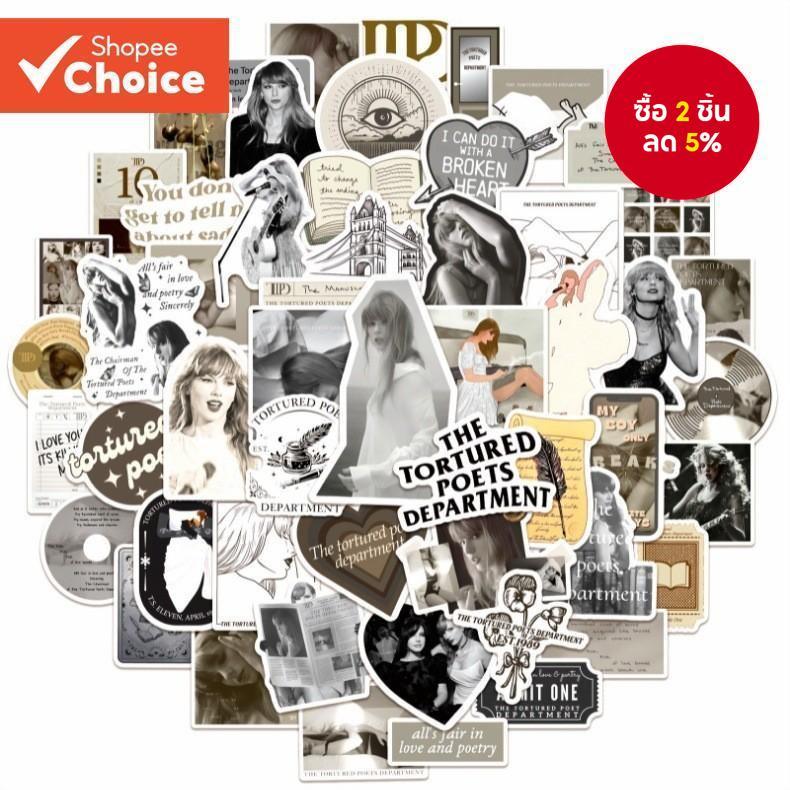 Taylor Swift 50PCS อัลบั้มใหม่ทรมาน Poets Department TTPD กันน้ํา Graffiti สติกเกอร์สําหรับหมวกกันน็อคจักรยานบัญชีมือกรณีดินสอ Decals สติกเกอร์น่ารัก