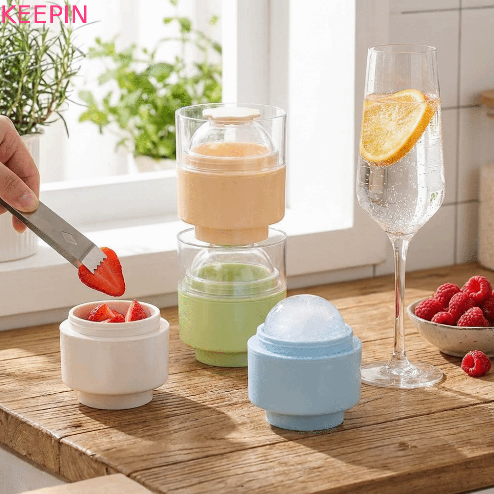 KEEPIN Ice Ball Mold, Quick-freezing 6 ซม. Ice Sphere Mold, Multi-functional Leak-proof Plastic Easy