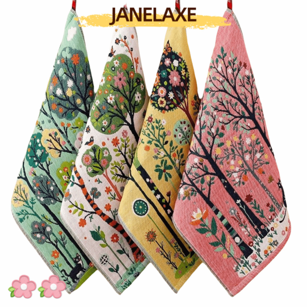JANELAXE932JN ผ้าเช็ดมือขนาดใหญ่, 34x40 ซม. 4 ชั้นผ้าฝ้ายผ้ากอซผ้าเช็ดตัวครัว, ตกแต่งผ้าเช็ดตัวชาแห้