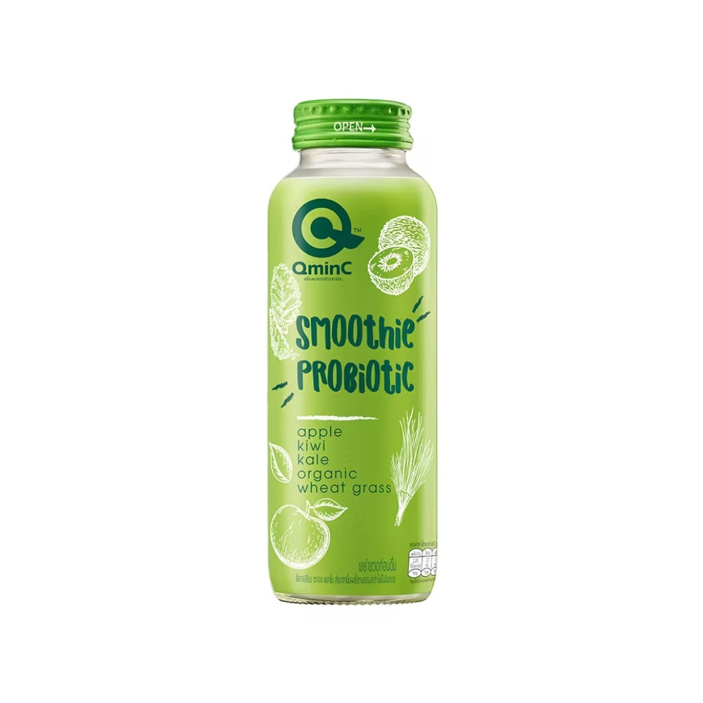 คิวมินซี สมูทตี้โพรไบโอติกแอปเปิ้ลกีวี QminC Smoothie Apple Kiwi 250ml.