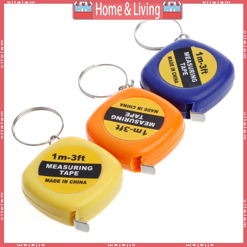 Easy Retractable Ruler Tape Measure Mini Portable Pull Ruler Keychain 1m/3ft