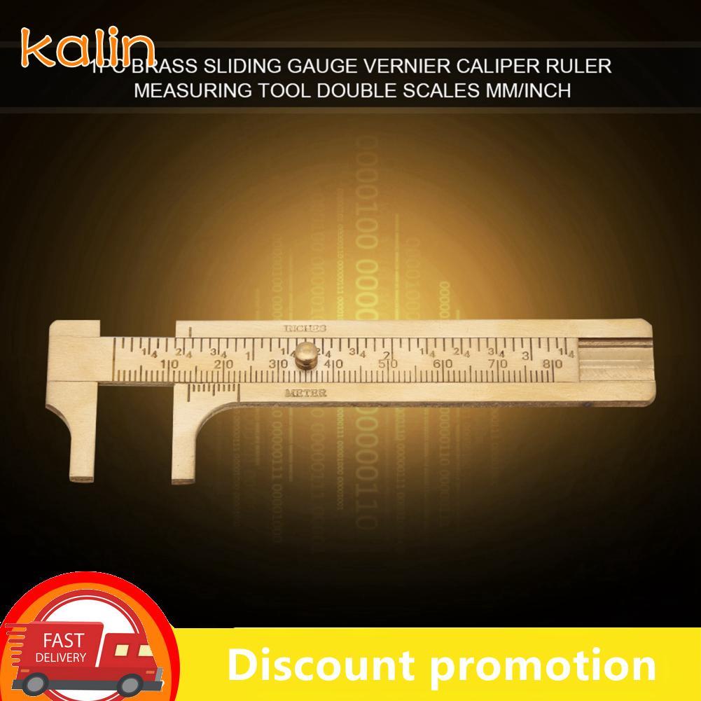 Kalin-th Kalin-th Vernier Pocket Caliper ทองเหลืองเลื่อนไม้บรรทัดเครื่องมือวัดคู่เครื่องชั่งน้ำหนักมม./นิ้ว MINI ลูกปัดลวดเครื่องประดับ (80 มม./3.14in)