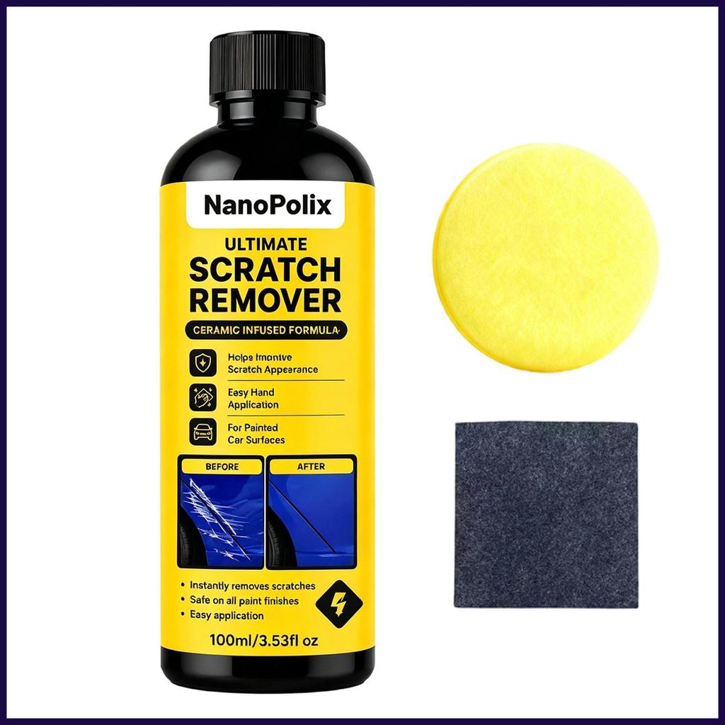 Car Scratch Remover Nano Coating Detailing Paste 100ml Car Scratch Remover พร้อมฟองน้ําสําหรับรถบรรท