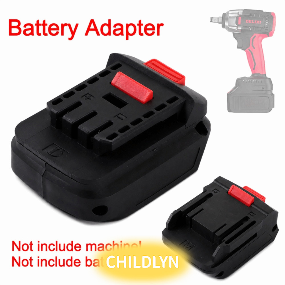 CHILDLYN ตัวแปลงแบตเตอรี่ลิเธียม, อะแดปเตอร์แบตเตอรี่ฐานแปลงพลาสติก 2 in 1, อุปกรณ์เสริมเครื่องมือไฟฟ้า 18V สําหรับ Makita