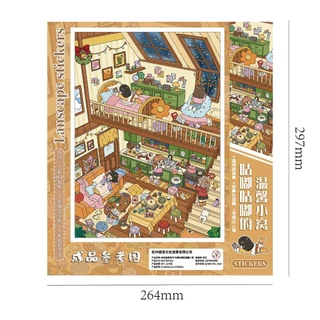สมุดสติกเกอร์ฉาก Loft Apartment 30.0 แบบ 3D ขนาดใหญ่ สำหรับตกแต่งและจัดฉาก DIY