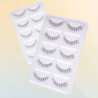 5 คู่ UV Shape ขนตาปลอมธรรมชาติ Wispy มังงะการ์ตูน Eye Reusable เกาหลีแต่งหน้า Lashes