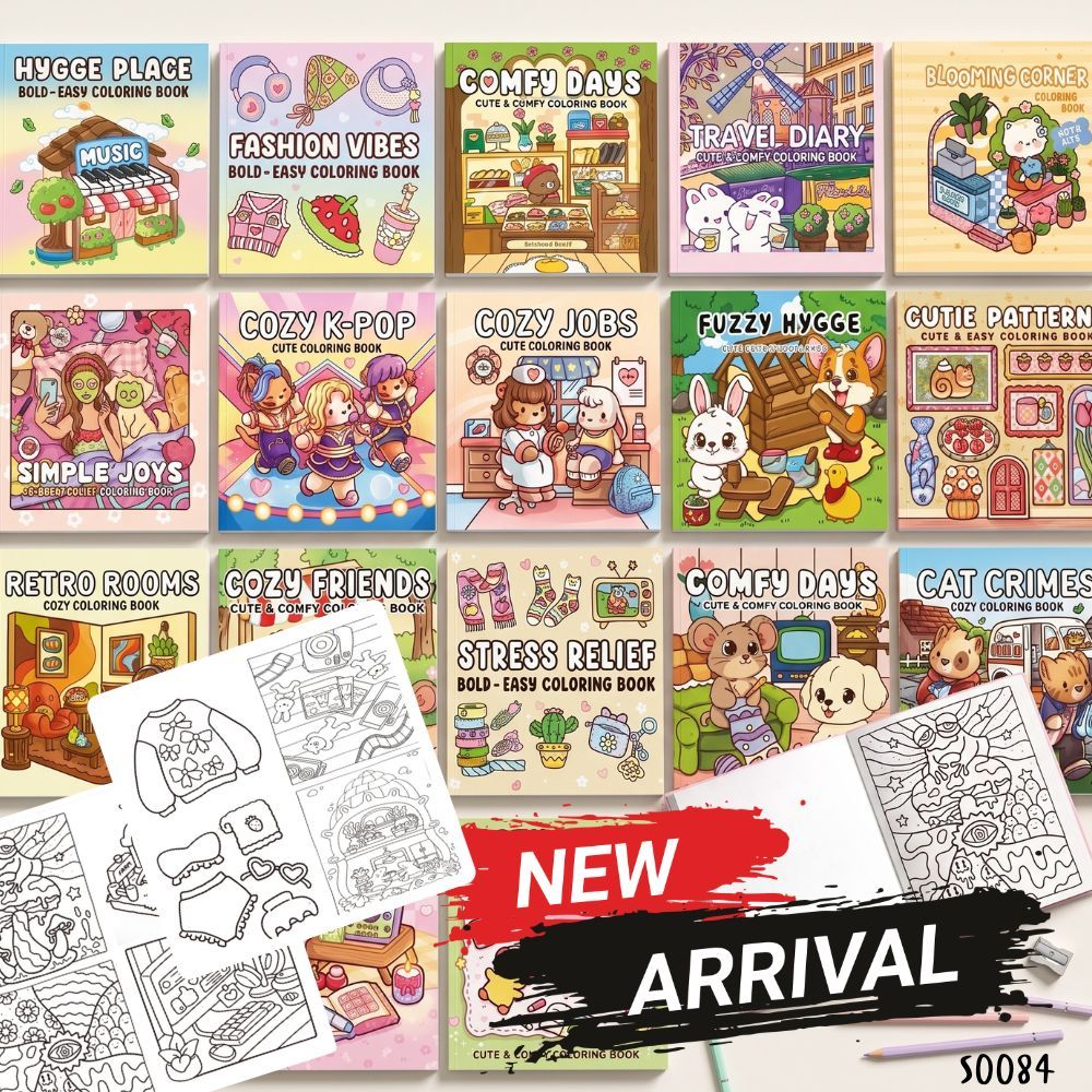 S0084 สมุดระบายสีเด็ก ลายน่ารัก 40-50หน้า กระดาษอย่างดี ของเล่นเสริมพัฒนาการ ฝึกสมาธิ ศิลปะ วาดรูป