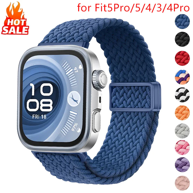 สายรัดไนลอนแม่เหล็ก รองรับ Huawei Watch Fit 5 Pro/Fit 5/4 Pro/Fit 3 สายกีฬา Braided Loop