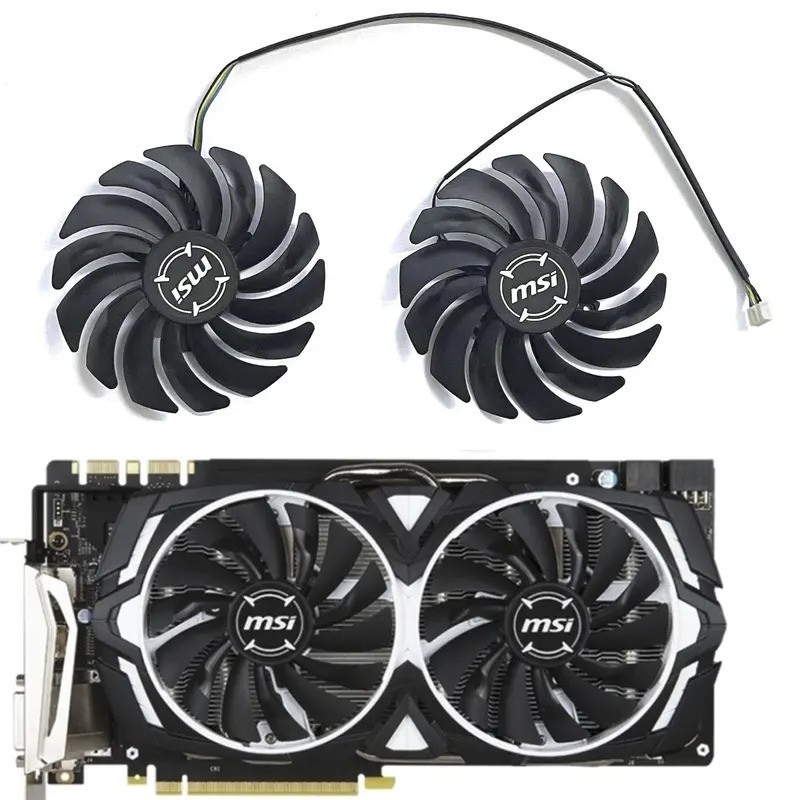 ใหม่ 95 มม.4PIN PLD10010S12HH MSI GTX1070 1080TI พัดลมกราฟิกสําหรับ MSI Radeon R9 380 เกราะ 2X GTX 1