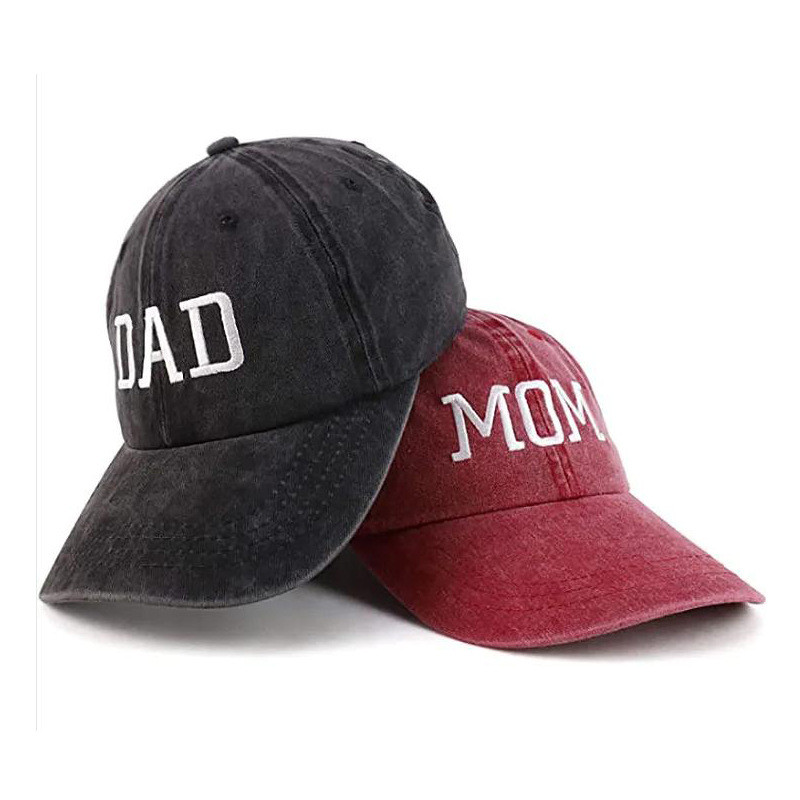หมวกแก็ปผ้าฝ้าย สไตล์วินเทจ ปักลาย DAD MOM