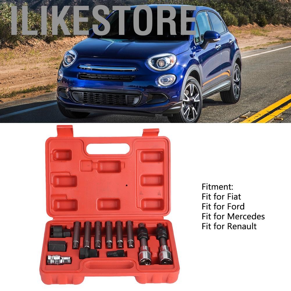 ilikestore-th aklosipy 13pcs tor ewheel pulley removal bit bit เครื่องมือชุดพอดีสำหรับชุดบริการโรงรถ