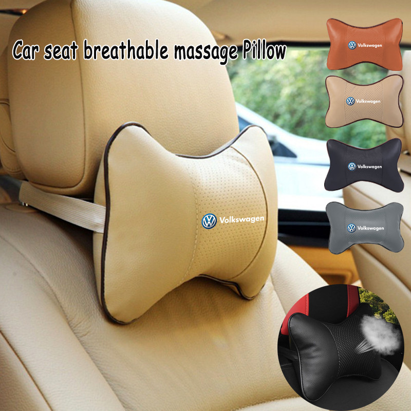 Volkswagen หมอนหัวรถยนต์หมอนคอหมอนหนังมัลติฟังก์ชั่นสำหรับ VW Volkswagen Polo Golf mk6 mk3 mk7 mk5 S