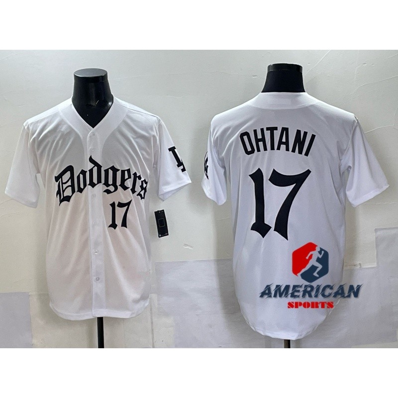 Mens Los Angeles Dodgers LA Shohei Ohtani White Baseball Jersey