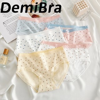 5Pcs/Set Women Pure Cotton Panties Full Coverage Underwear Mid-Waist Antibacterial Briefs