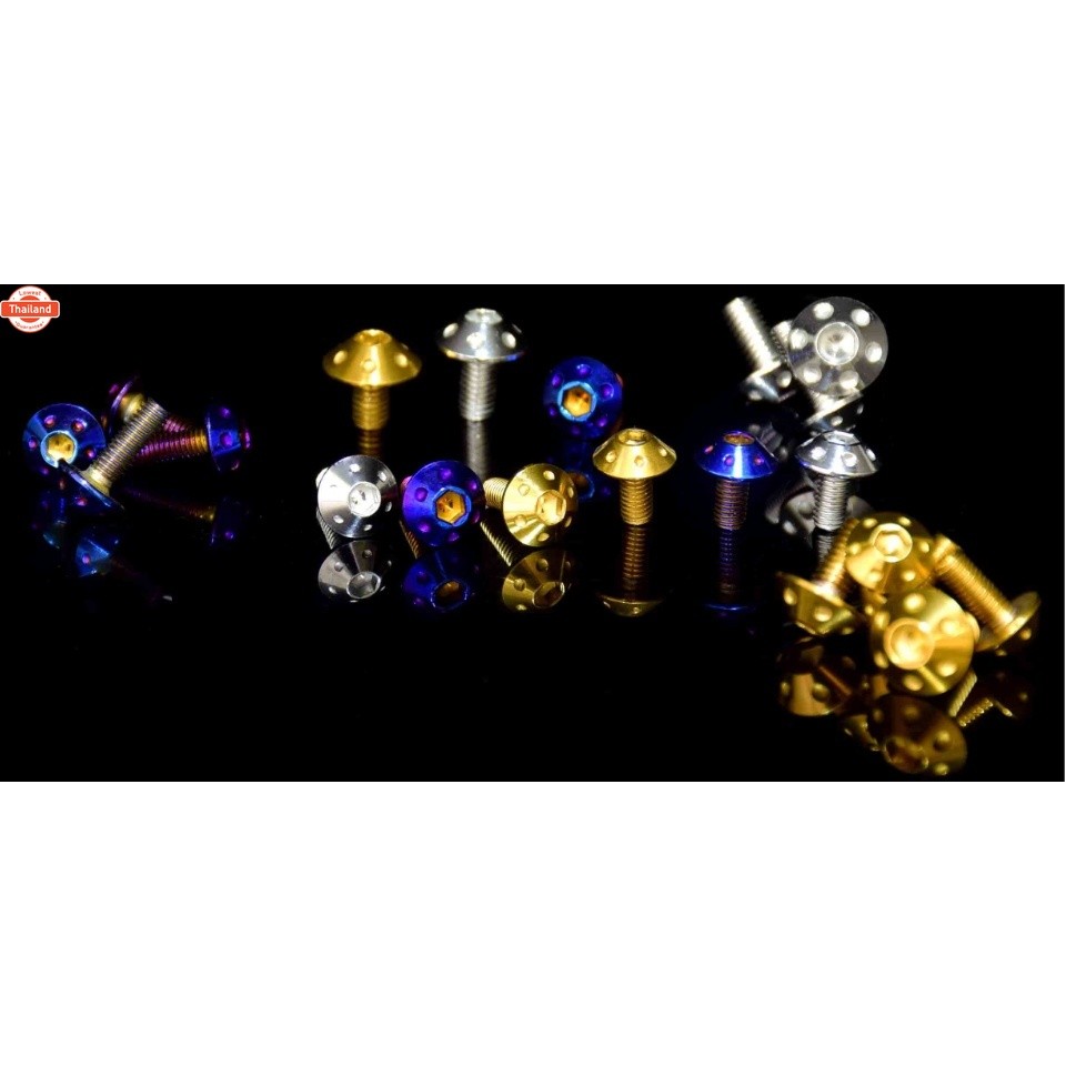 น็อตคอนโซนสแตนเลส 304 สีทอง หัวดอกไม้ เอร์ 10X12 M6 priceต่อถุง 1 ถุงมี 5 ตัว