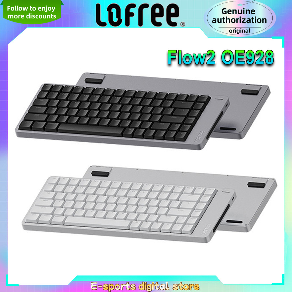 Lofree FLOW2 OE928 คีย์บอร์ดเชิงกลต่ําไร้สายบลูทูธโน้ตบุ๊คสํานักงานบล็อกอลูมิเนียมเงียบ