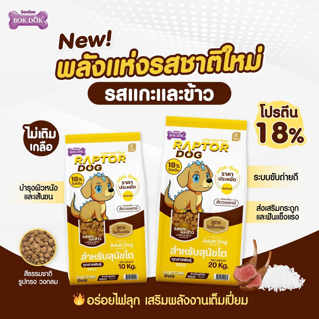 ใหม่ ! จำนวน3ถุง Raptor Dog แร๊พเตอร์ด๊อก อาหารสุนัขโต รูปที่ 3
