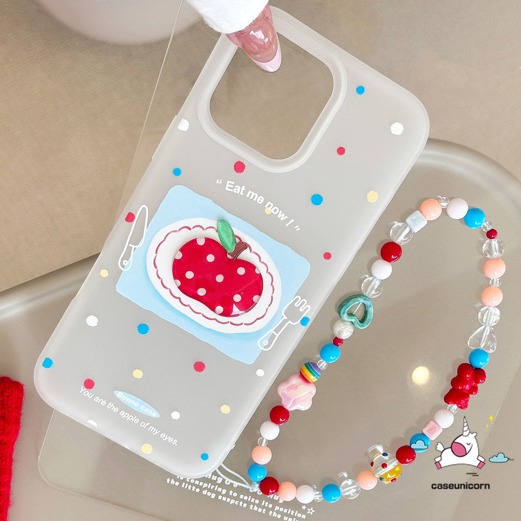 การ์ตูนลายจุดบนโต๊ะอาหารAppleสดมีดส้อมสร้อยข้อมือสําหรับ7 Plus IPhone 12 14 16 13 11 15 Pro Max X XS XR MAX 8 6 6s Plus SE 2020ขนาดใหญ่กรณีFrosted