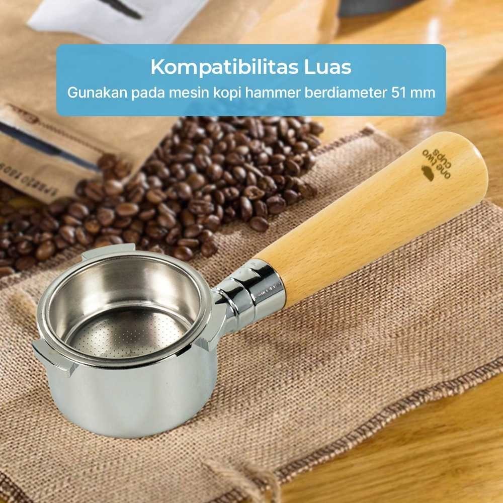 LUNASTTR Bottomless Naked Portafilter Stainless Steel 51mm - EC680