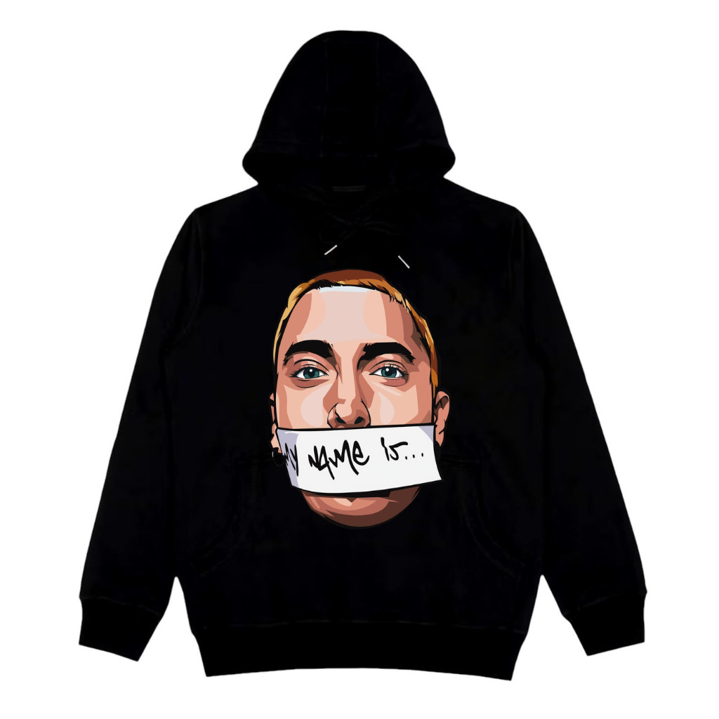 OYB Hoodie Eminem เสื้อแจ็คเก็ตสีดําผู้ชายผู้หญิงเพลง Vintage Distro ผ้าฝ้ายขนแกะสีดํา Unisex หนา