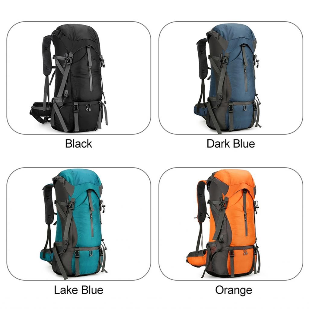 ADBEN 70L Backpack Backpack ที่กันน้ำปีนเขาแคมป์ปิ้งเดินทางไปเที่ยว Daypack พร้อมปกฝน