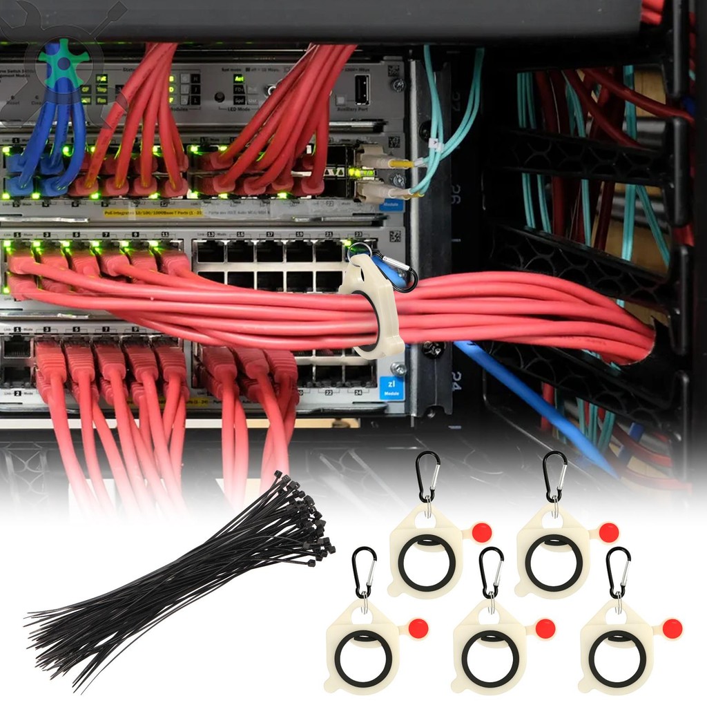 5 ชิ้น Zip Tie Organizer 50 Zip Ties พลาสติกสายผูก Luminous Cable Tie Holder Organizer SHOPCYC4343