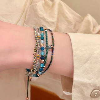 โบฮีเมียนลูกปัดทอสร้อยข้อมือผู้หญิงปรับใหม่จีนสีสไตล์ชาติพันธุ์สร้อยข้อมือ