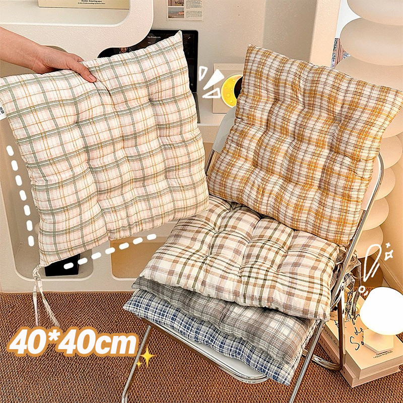 เบาะรองนั่ง 40x40cm เบาะรองนั่งเก้าอี้ หมอนอิงลายสก๊อต หมอนอิง เบาะเก้าอี้สำนักงาน นุ่มสบาย สําหรับตกแต่งบ้าน