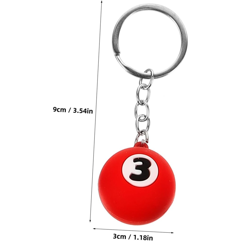 9pcs Pool Ball Key แหวนกีฬา Themed พวงกุญแจสระว่ายน้ําพวงกุญแจน่ารักน่ารักพวงกุญแจขนาดเล็กเครื่องประ