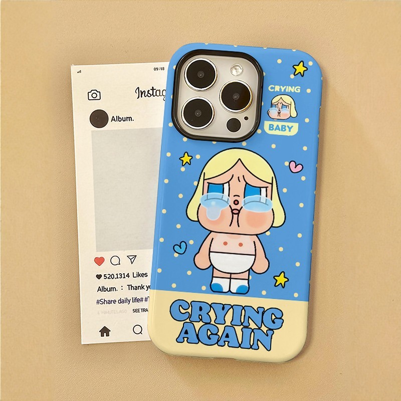 Crying Baby Plush Doll Design Film เคสโทรศัพท์เปลือกแข็ง - กันกระแทกและกันฝุ่น ใช้ได้กับ iPhone 17/1
