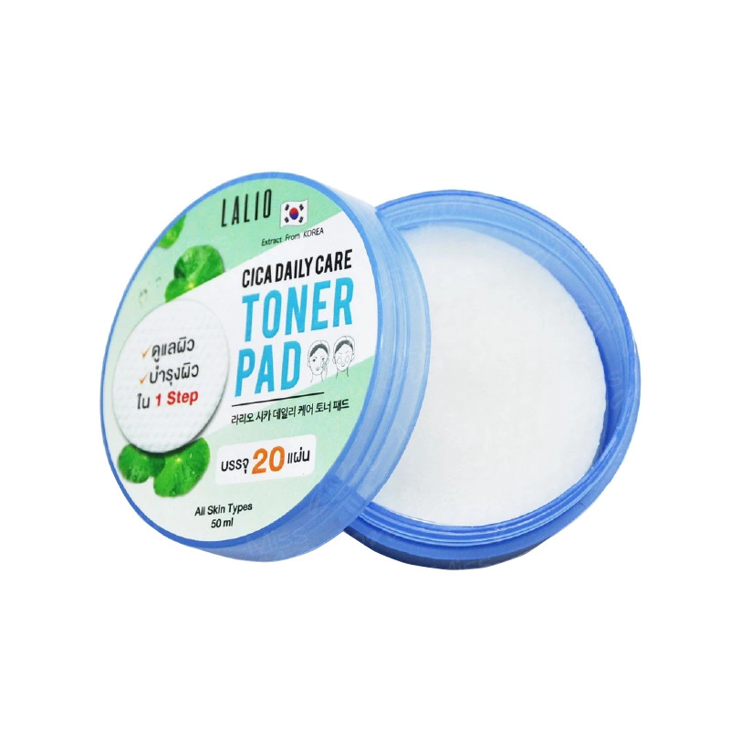 [ซื้อ 2 ชิ้นลดเพิ่ม] Lalio Cica Daily Care 🌿 Toner Pad โทนเนอร์แพด 20 แผ่น บำรุงผิว ปลอบประโลมและให้