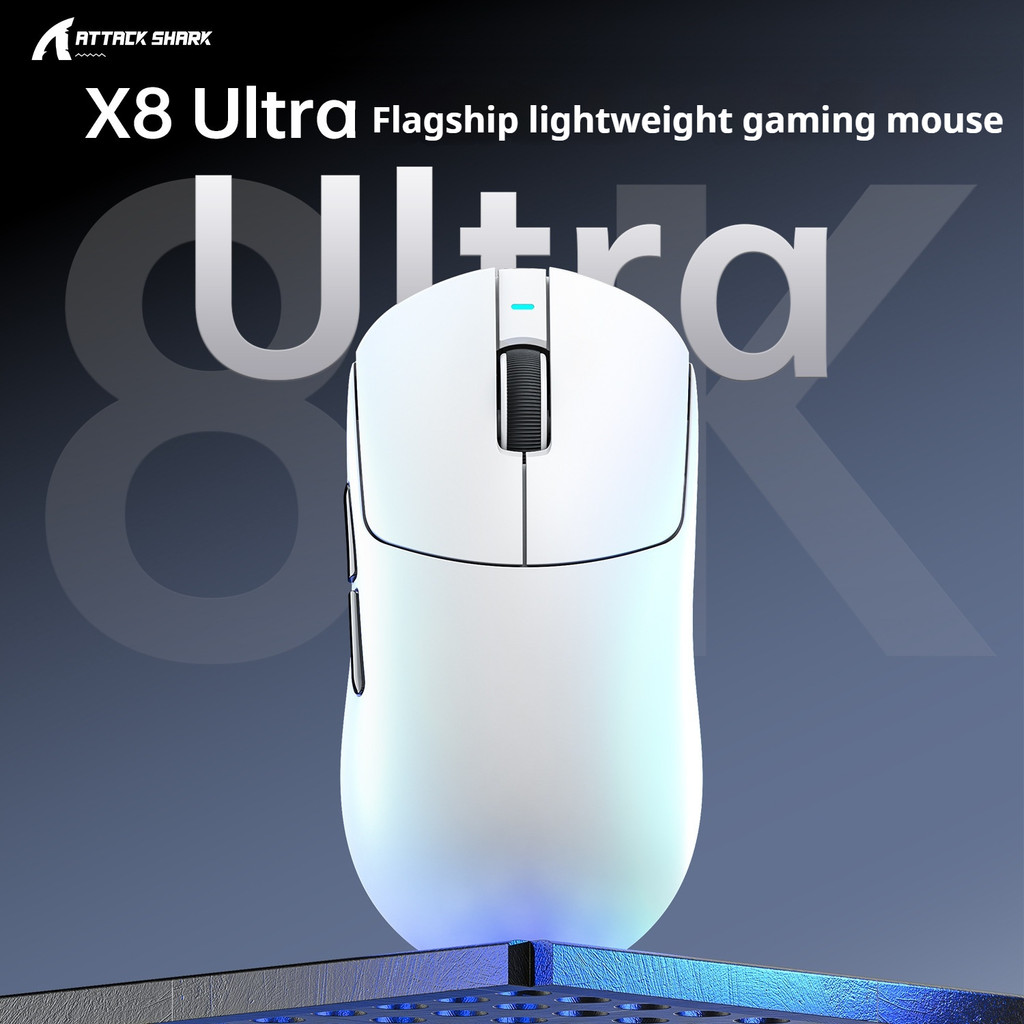 ATTACK SHARK Attack Shark X8Ultra เมาส์ไร้สายน้ําหนักเบา PAW3950 Gaming เมาส์ 8K สามโหมด