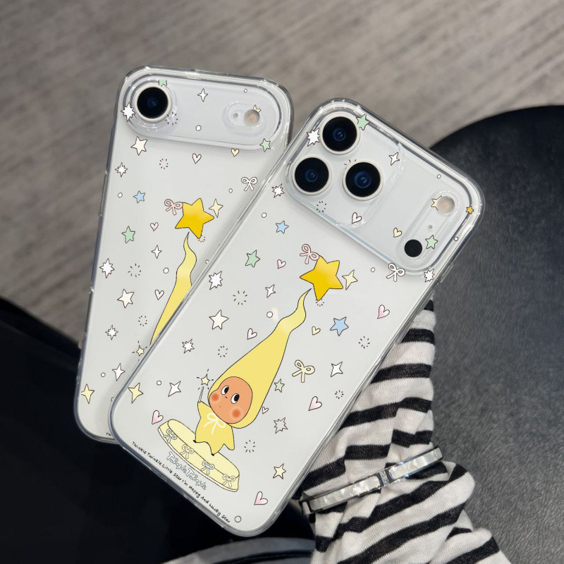 Twinkle Twinkle 17Air เคสโทรศัพท์ IPhone 17 ProMax ใหม่ 17Pro โปร่งใสเลนส์รวมทุกอย่าง 17/16/15 Soft Case