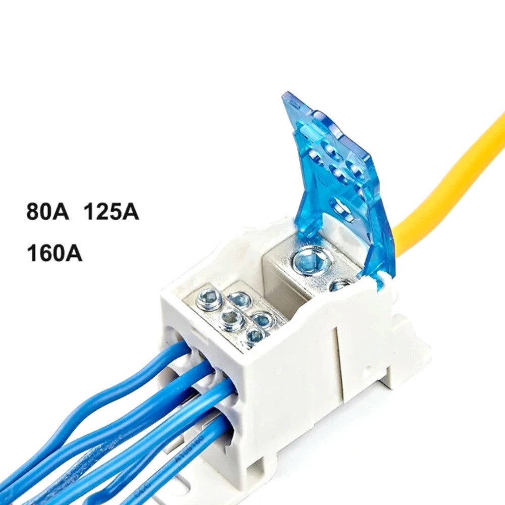 Universal UKK 80A/125A/160A Din Rail Terminal Blocks One In Multi-out Distribution Box Wire Junction