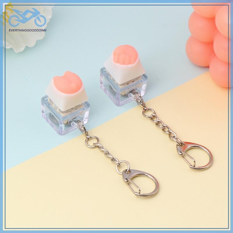 EVER Creative Pink Cat Claw Keycap คีย์บอร์ดพวงกุญแจ LED คีย์บอร์ดพวงกุญแจน่ารัก Girly กระเป๋าจี้บรร